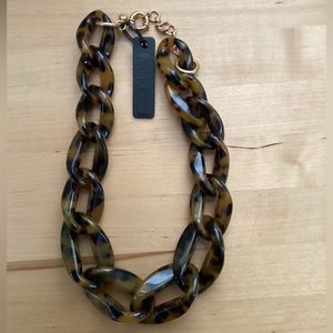 JCrew Lucite/Tortoise Link Necklace BR6803 NWT